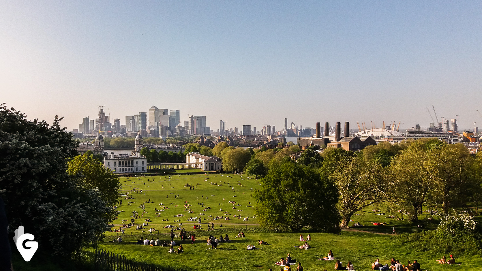 Widok na Londyn z obserwatorium w Greenwich